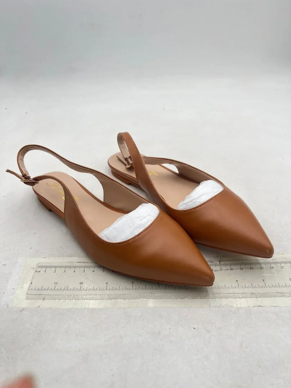 FOWT Brown Pointed Toe Slingback Buckle Comfort Casual Daily Mules Shoes